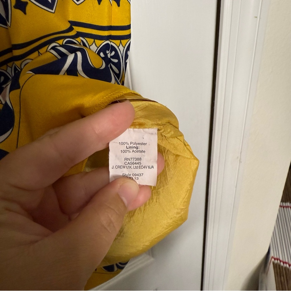 J. CREW Yellow and Black Patterned Dress (A3) - Picture 6 of 7